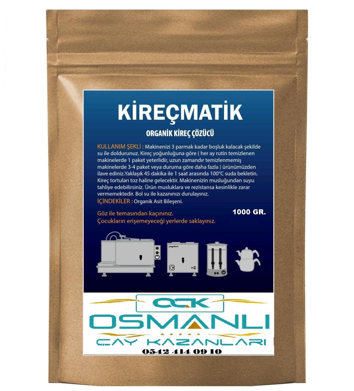  ÇAY OCAĞI KAZANI KİREÇ TEMİZLEME TOZU 1kg